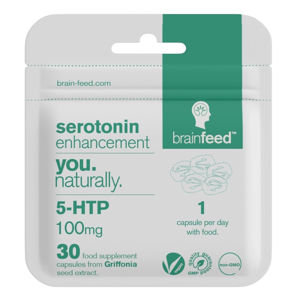 Serotonin Supplements (30) | 1-a-Day Serotonin Mood Support | 5HTP 100mg Per Tablet från Griffonia Seed Extract | Natural Serotonin Booster | 1 månad Supply