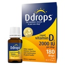 Ddrops Vuxna 2000IU 180 droppar - Liquid Vitamin D3 Supplement, Stöd för starka ben & immunsystem