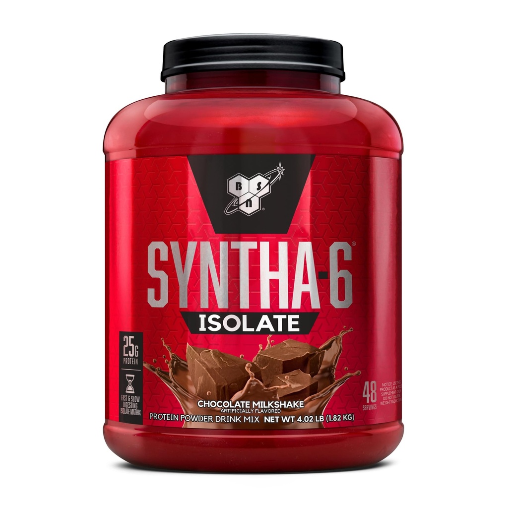 BSN SYNTHA-6 Isolate Protein Powder, Chocolate Protein Powder med Whey Protein Isolate, Milk Protein Isolate, smak: Chocolate Milkshake, 48 portioner (paketering kan variera)