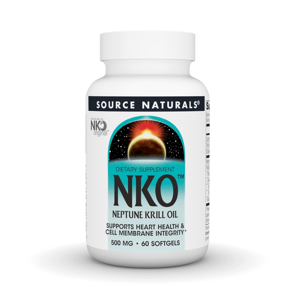 Källa Naturals NKO Neptune Krill Oil, stöder hjärthälsa och cellmembran integritet * 500 Mg - 60 Softgels