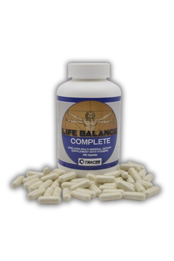 Life Balance Complete - Chelated Multi-Mineral Dietary Supplement med vitaminer - med Real Amino Acid Chelated Trace Minerals - Fyll Gaps i din näring - Tillverkad i USA - 240 kapslar