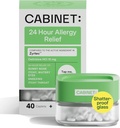 Cabinet: All Day Allergy Relief Cetirizine 10mg för icke-drowsy Relief från Common Allergy Symptoms (Refillable Glass Jar)