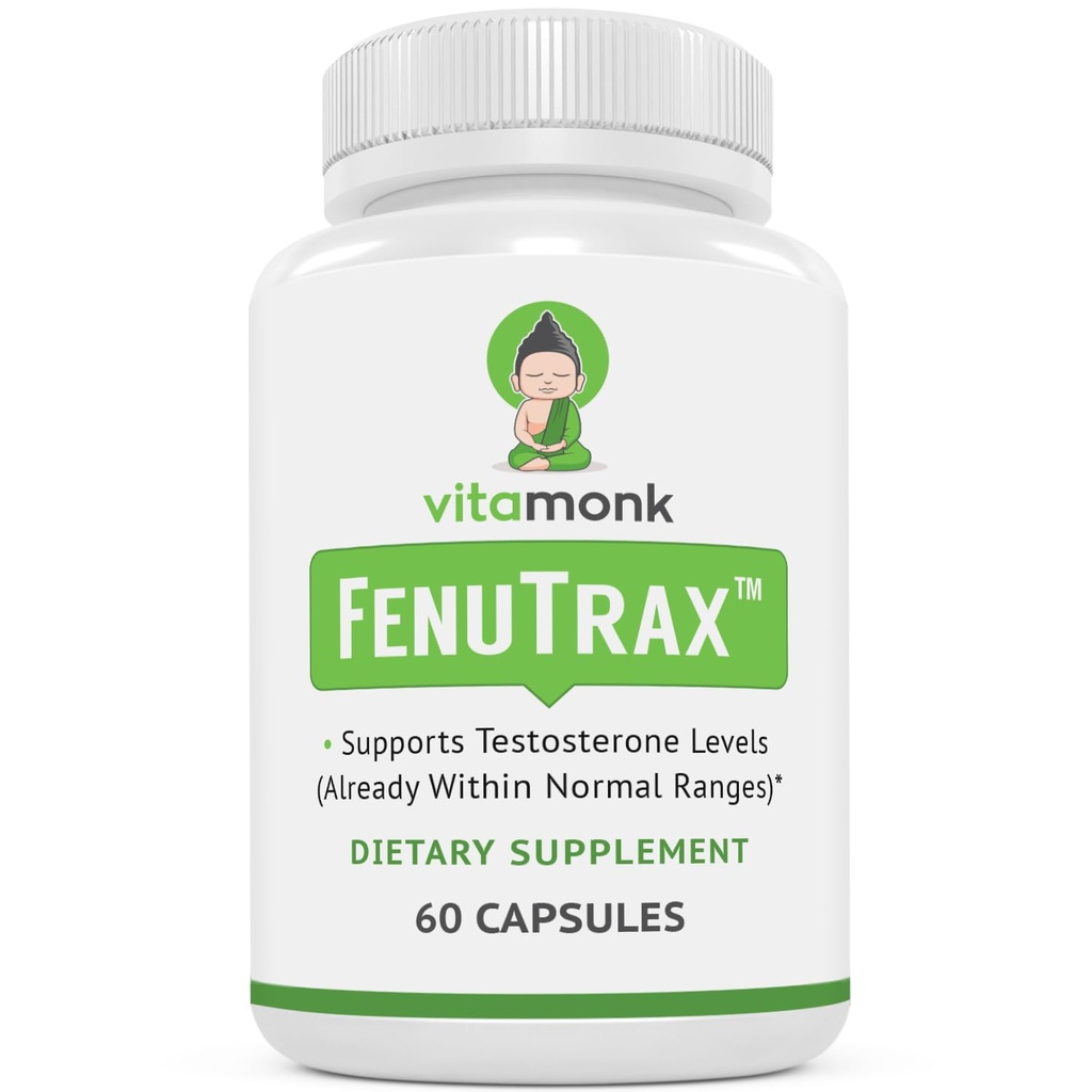 VitaMonk FenuTrax™ Fenugreek Extract Powerful 50% Fenugreek Seed Extract Standardized for Fenuside - High Furostanol Glycoside and Saponin Content When Compared to Testofen - 60 Capsules