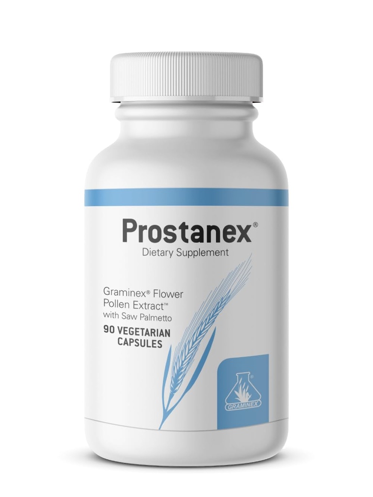 Graminex Prostanex - Prostate Health Supplement Flower Pollen Extract, Saw Palmetto - Stöd för Bladder Control & Urinary Tract Health, Rye Pollen Extract Made i USA, 90 Vegetariska kapslar