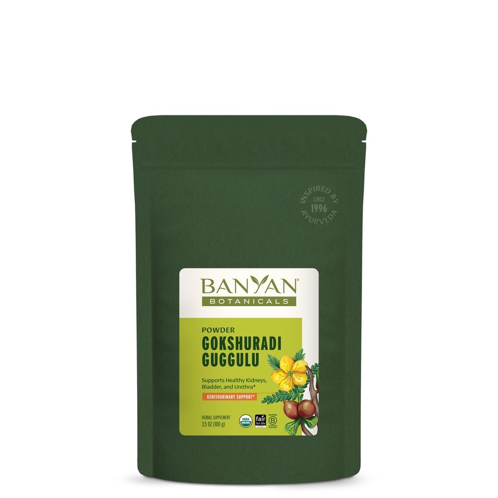 Banyan Botanicals Gokshuradi Guggulu Powder - Organisk Ayurvedisk Supplement med Guggulu & Gokshura - för hälsosam urinvägs- och njursupport * - 3,5 oz - Icke-GMO Hållbart källad Vegan