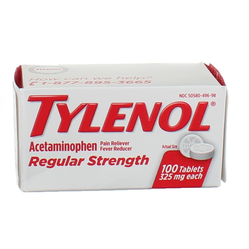 Tylenol Reg Strngth 100'S Size 100ct Tylenol 325 Mg Regelbunden styrka smärtstillande
