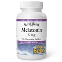 Stress-Relax Melatonin 5 mg av naturliga faktorer, naturlig sömnhjälp, återställer Sleep-Wake Cycle, 90 tuggbara tabletter (90 portioner), Peppermint smak