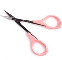 Eyebrow Grooming Scissors 4 Inches Curved Small Craft Lash Scissor för Eyebrow Eyelash Extensions Stainless Steel 1PC (Pink Curved)