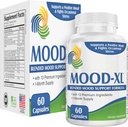 Mood-XL: 30-dagars Mood Support Supplement (All-in-1 Blend) med 13 aktiva ingredienser | Hälsosamma humörtillskott och vitaminer | 1-månaders leverans | 60 kapslar