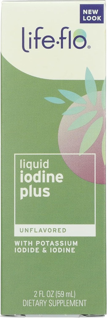 Life Flo Unflavored Liquid Iodine Plus med jod och kaliumjodid, organisk, 2 Ounce (Pack av 1)