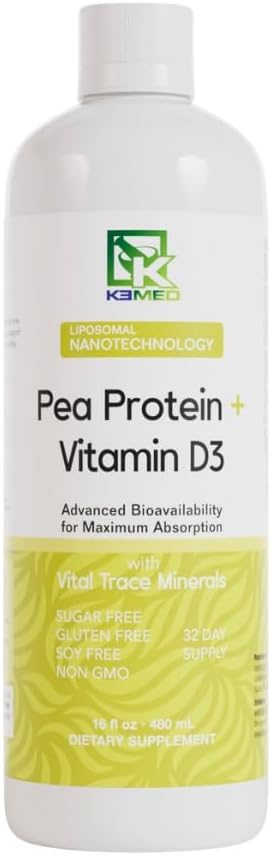 Nanonutrition Pea Protein + Vitamin D3 | Liposomal Nanotechnology | 100% naturliga ingredienser | 16 Fl. Oz. | 32 portioner