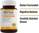 Peptiva Daily Probiotic, 25 miljarder CFU, Multi-Strain Probiotics, Lactobacillus Acidophilus, Bifidobacterium, Digestive Support Supplement - 30 Count