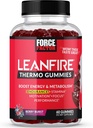 Force Factor LeanFire Thermo Gummies med B12-vitaminer, koffein och grönt kaffebönor, öka energi, metabolism, uthållighet, uthållighet, motivering, fokus och prestanda, Pre Workout Gummies, 60 Gummies