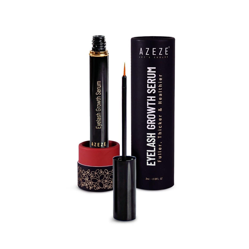 Azeze Eyelash Growth Serum - Oil-Free Lash Serum för ögonfranstillväxt och tjocklek på 6 veckor, kompatibel med lashförlängningar