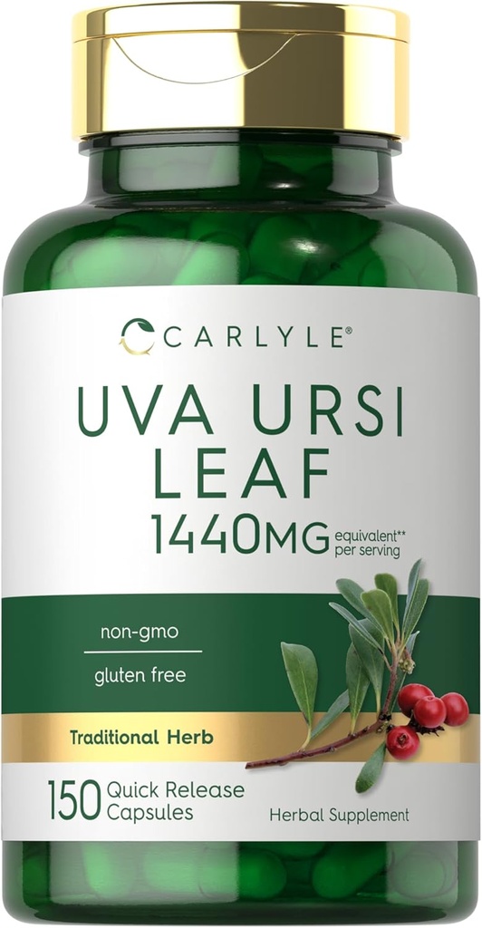 Carlyle Uva Ursi kapslar | 1440mg | 150 greve | Herbal Leaf Extract | Non-GMO | Gluten fri tillägg