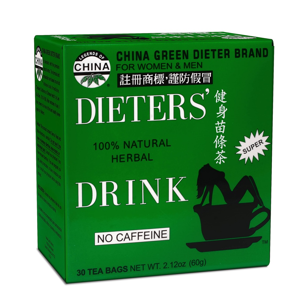 Farbror Lees Tea China Green Dieters Tea Caffeine Free, 2.12 Oz, 30 Count
