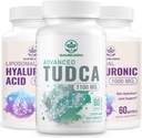 TUDCA Lever Supplements 1100mg och Liposomal Hyaluronic Acid Supplements 1000mg, High Bioavailability Supplement (Pack of 3)