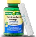 Kalcium med vitamin D3, Mini Calcium Pills, Kosttillskott, 150 Mini Softgels (Inkluderar Bundling Bliss Pill Organizer) - 1 Pack