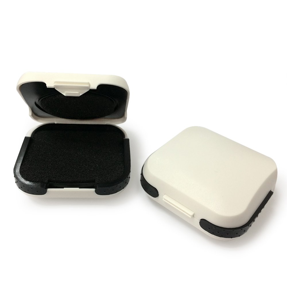 (2 in Pack) Hörapparat Storage Case Small - Hörapparater bär Box Hard Holder för CIC, ITC ABS White