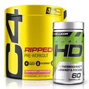 C4 Ripped & SuperHD, Thermogenic Bundle, C4 Ripped Pre Workout Powder, Raspberry Lemonade 30 Servings + SuperHD med Capsimax och Green Tea Extract, 60 Servings