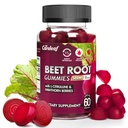 Sugar Free Vegan Beet Root Gummies för blodtryck, Beetroot Gummies med L-Citrulline och Hawthorn Extract, Peach Flavor Beet Chews för högt blodtryck, 60 Count