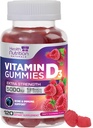 Vitamin D3 Gummies 5000 IE (125 mcg) - Triple Strength Bone och Immune Support, Vitamin D Gummy Dietary Supplement, Nature's Berry D Vitamin Supplement, Raspberry Flavored, Non-GMO - 120 Gummies