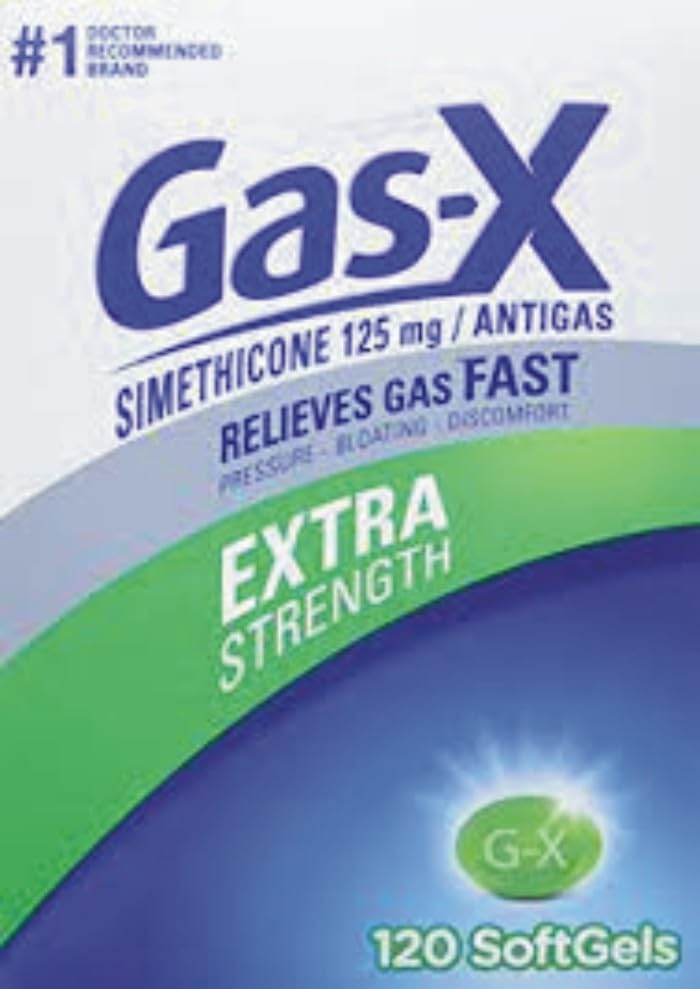 Gas-X Extra 125mg Styrka Gas Relief Simethicone 120 Softgels