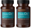 Elements Vitamin D2 2000 IE, Vegan, 65 kapslar, stöder starka ben och immunhälsa, 2 månaders leverans (Packaging May Vary) (Pack of 2)