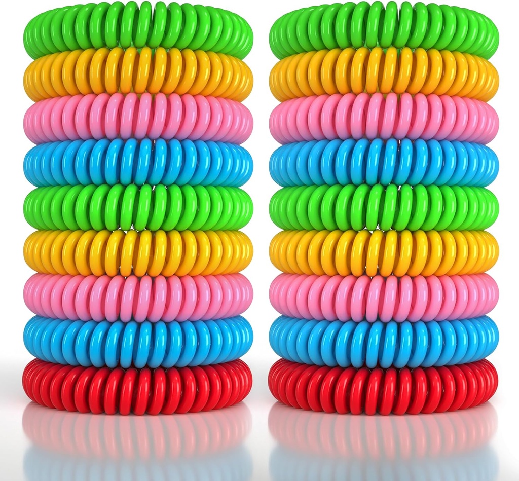 18 Pack Mosquito Repellent armband för vuxna och barn, DEET-Free Waterproof band, individuellt inslagna repellenta armband