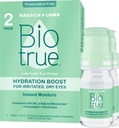 Biotrue Hydration Boost, Preservative-Free Eye Drops for Dry Eyes, Instantly Moisturizes, Rehydrates, Contact Lens Friendly, Refresh & Relieve Eye Irritation, 0,33 FL Oz (Pack of 2)