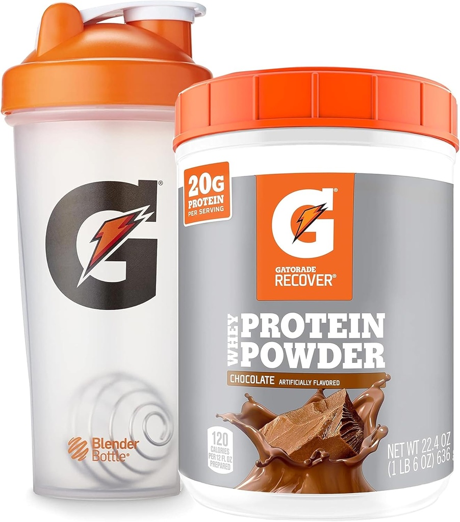 Bundle of Gatorade Shaker Bottle för gym, 28 Ounce, plast och Gatorade Whey Protein Powder, Chocolate