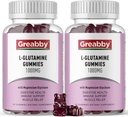 L Glutamine 1000mg Gummies - Muscle Relief & Immune Support, Amino Acid Supplement med Magnesium Glycinate, Vegan & Non-GMO, Gluten Free (120 Count)