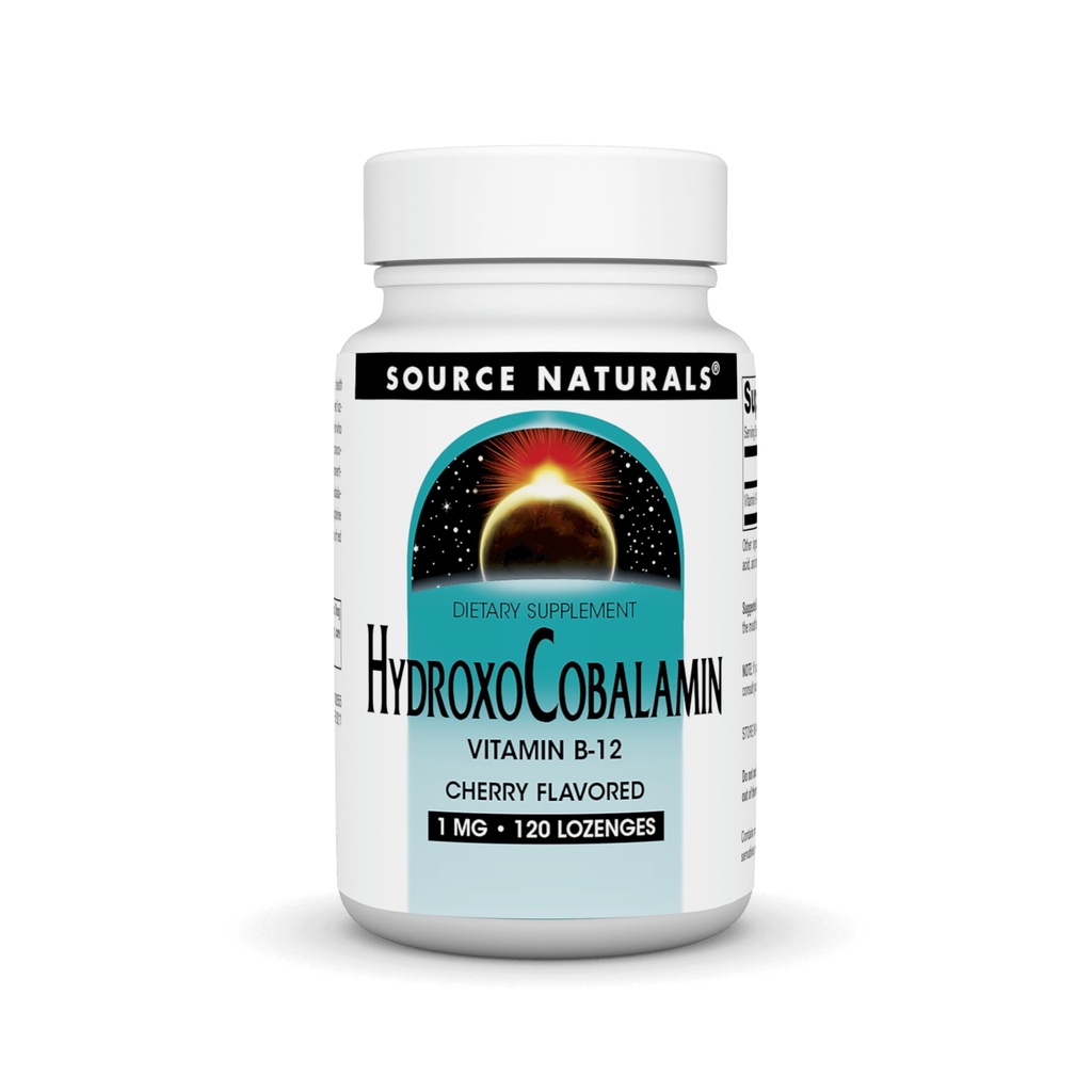 Källa Naturals HydroxoCobalamin, vitamin B-12, 1 mg - 120 Cherry Flavored Lozenges