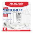 All Health Wound Care Kit & First Aid Supplies, 40 Piece | för små till medelstora sår, professionell användning för bil, hem, camping, vandring och mer