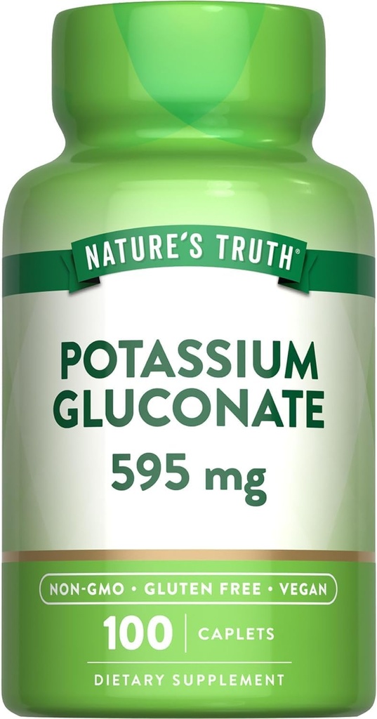 Naturens Sanning Kalium Glukonat 595 mg Kosttillskott, 100 greve (Pack av 3)