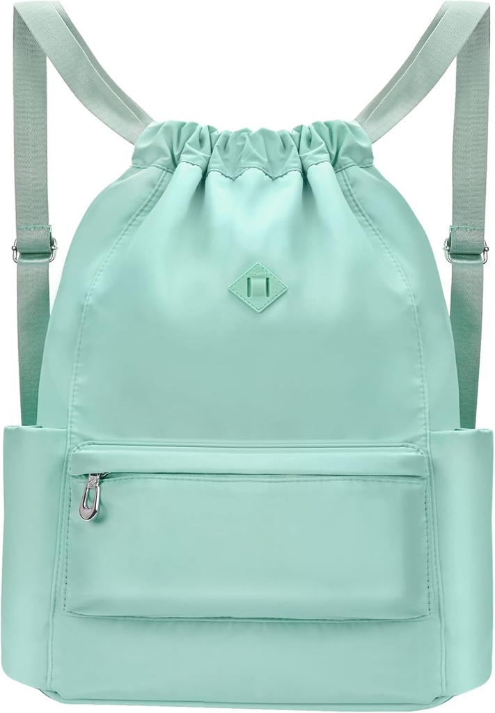 Drawstring Backpack med Wet Pocket Gym Backpack Water Resistant Cinch String Bag Beach Swim för kvinnor Män