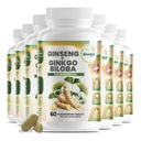 GreeNatr Ginko Biloba & Panax Ginseng Supplement - Red Ginseng Brain Supplement för minne och fokus - Ginkgo Biloba Supplements for Good Vision, Immune System and Improved Blood Flow - 12 Bottles