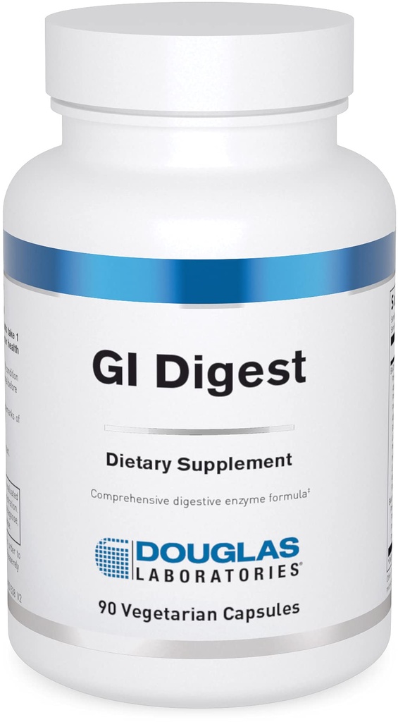 Douglas Laboratories G.I. Digest | Komplett Enzymformel Inklusive Gluten och Dairy Enzymes | 90 kapslar