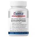 iSerra 250.000 SPU Serrapeptase Enzyme - 90 Maximal Styrka Kapslar - Upp till 12x Mer Potent Än Annan Serrapaptase - Försenad Release Technology-High Potency Non-GMO, Gluten Free, Vegan (Pack av 1)