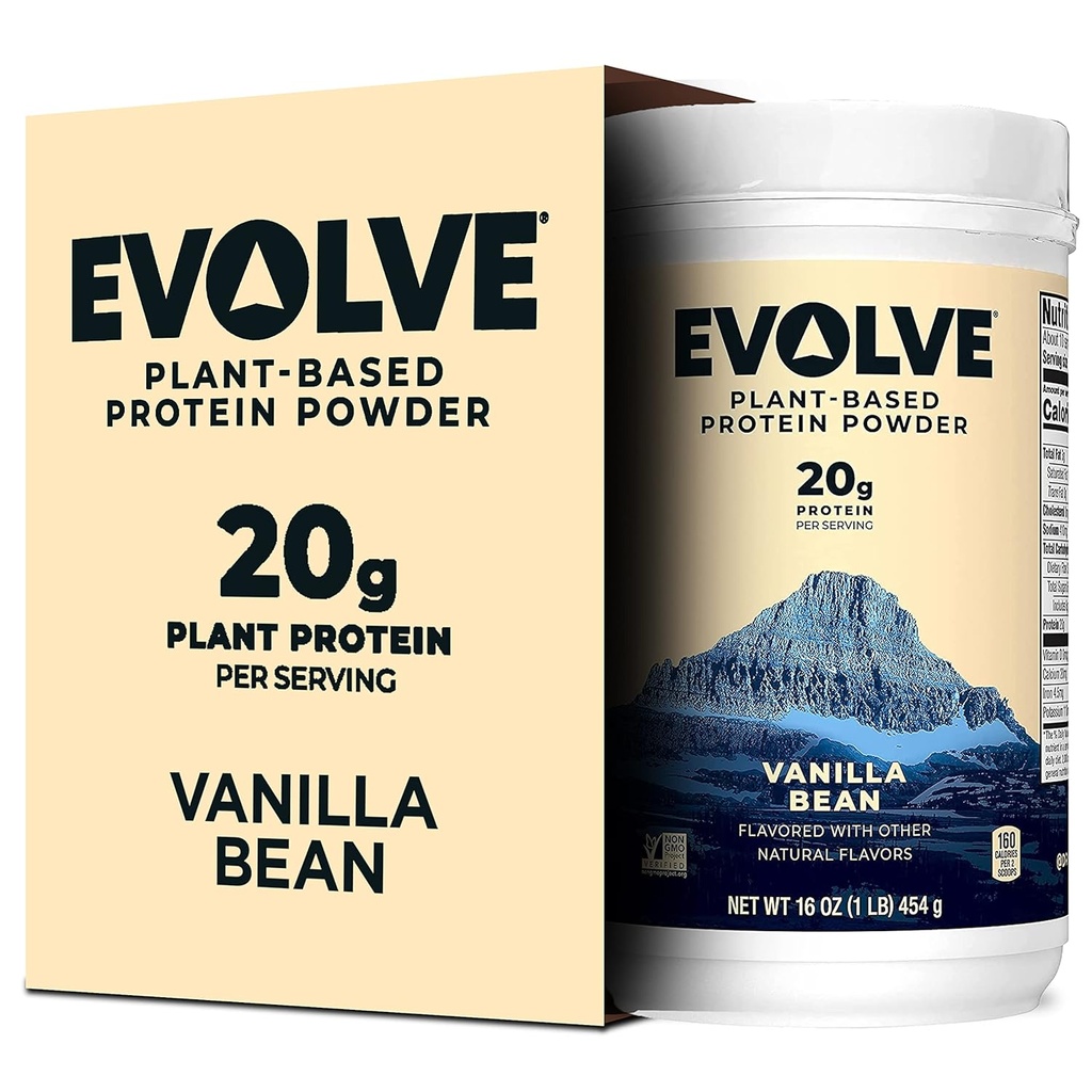 Evolve Protein Powder, Ideal Vanilla, 20g Protein, 1 pund (Pack of 2)