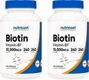 Nutricost Biotin (Vitamin B7) 10.000mcg (10mg), 240 Caps (2 flaskor) - Icke-GMO, Gluten Free