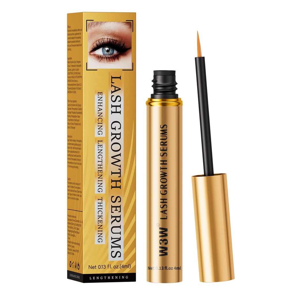 Uppdaterad W3W Lash Serum för Eyelash Enhance, Eyelash Growth Serum, Gentle Formel för Längre, Fuller och Tjockare Lashes, 4ml