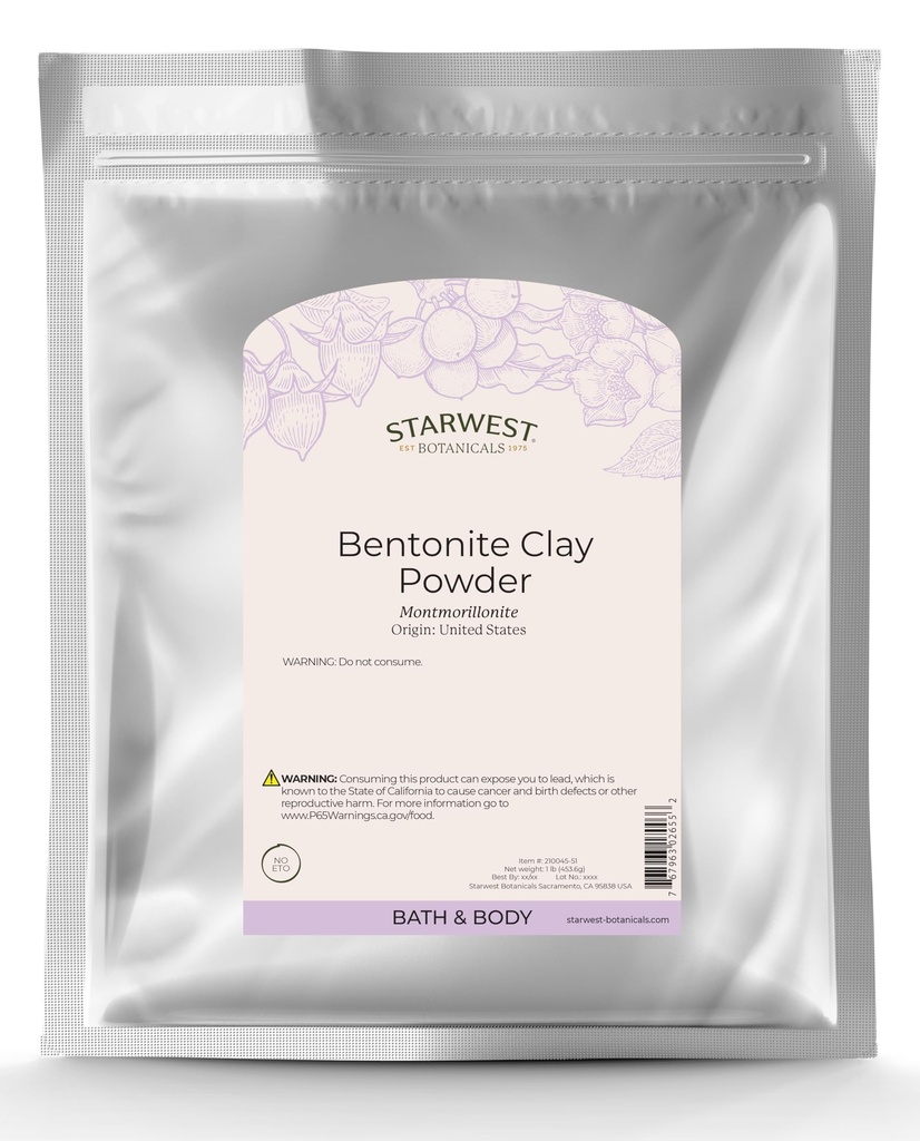 Starwest Botanicals Sodium Bentonite Clay, 1 pund