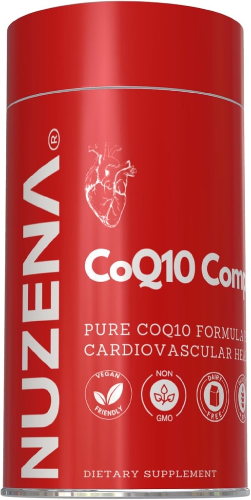 Nuzena Coenzyme Q10 200mg Capsules, Made in USA Organic Coq 10 Ubiquinone for Heart Health, Better Absorption & Powerful Antioxidants (Pack of 30)