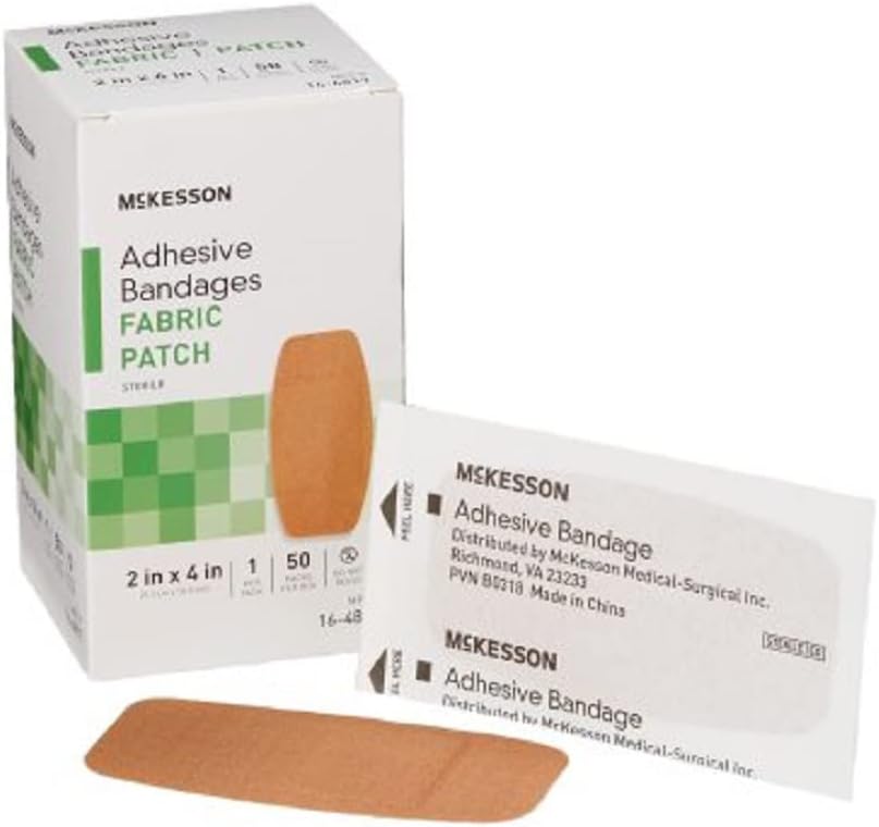 McKesson Adhesive Bandages, Sterile, Fabric Patch, 2 i x 4, 50 greve, 1 Pack