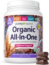 Purely Inspired All-in-One Vegan Protein Powder för Män & Kvinnor, Decadent Chocolate (14 portioner) - Plant-Based Organic Protein Powder för Shakes & Smoothies - Gluten-Free Nutritional Meal Replacement