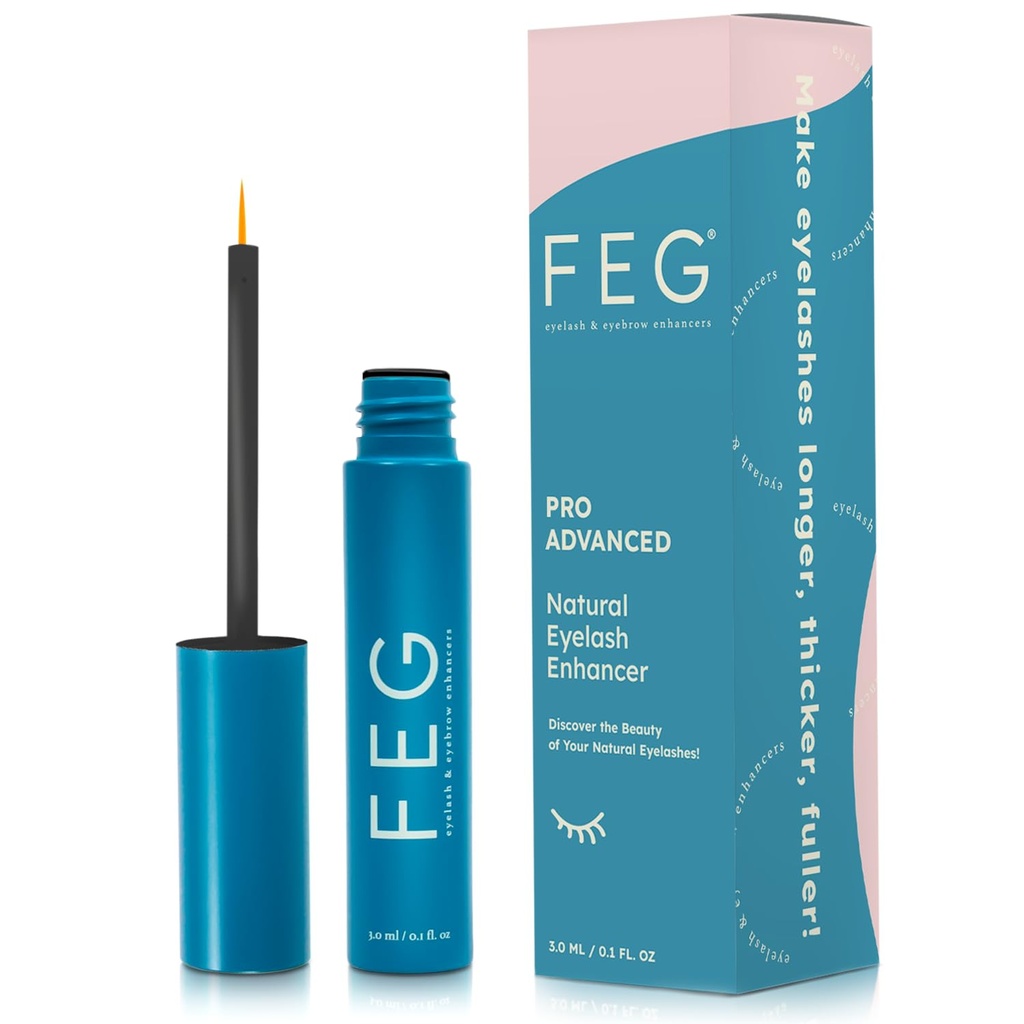 FEG Pro Advanced Natural Eyelash Enhancer Serum för Rapid Lash Growth | Extra Strength Lash Serum för att växa tjock, full och långa ögonfransar | 3ml | Stimulerar naturlig tillväxt