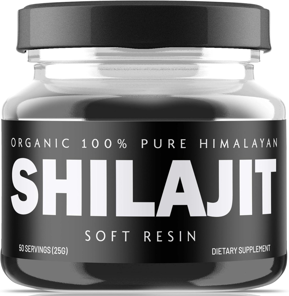 Himalayan Shilajit Resin - Organic Shilajit Supplement Sourced from High Altitudes - 500mg Pure Natural Resin & Fulvic Acid, 85+ Trace Minerals