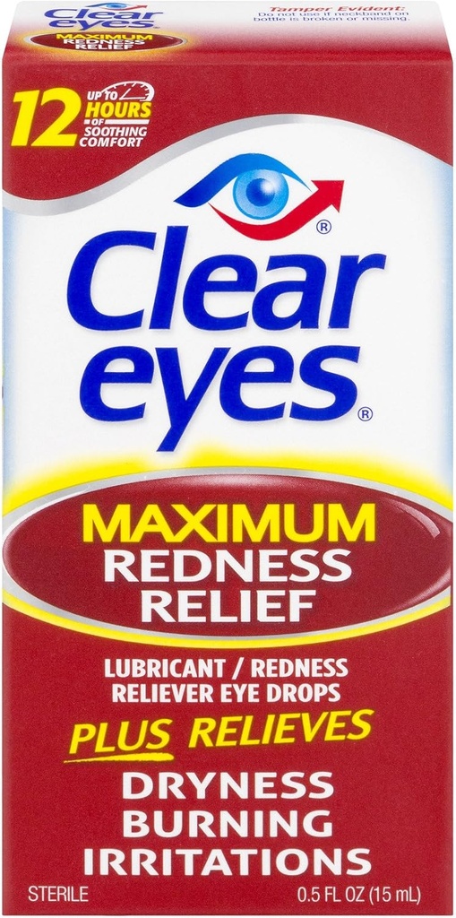 Clear Eyes Maximal Redness Relief Eye Drops 0,50 oz (Pack of 3)