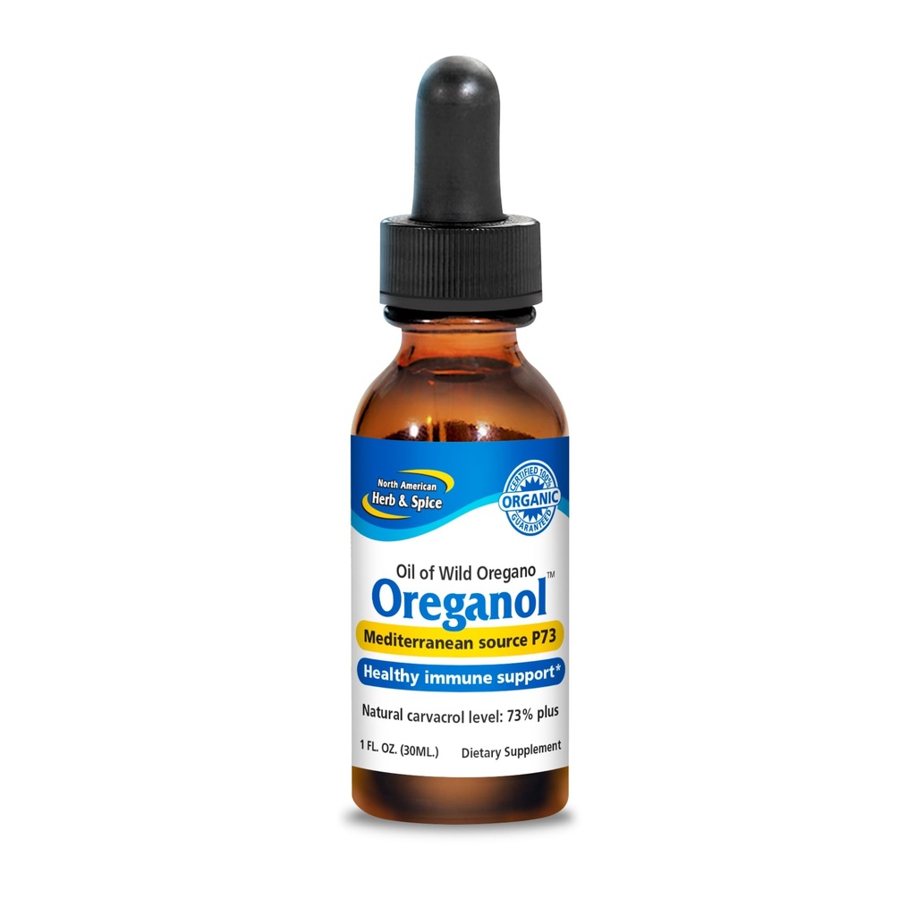 NORTH AMERICAN HERB & SPICE Oreganol - 1 fl oz, Pack of 3 - Oprocessed, Wild, Organic Oregano Oil - Medelhavskälla P73 - Icke-GMO - 1296 Totalt portioner